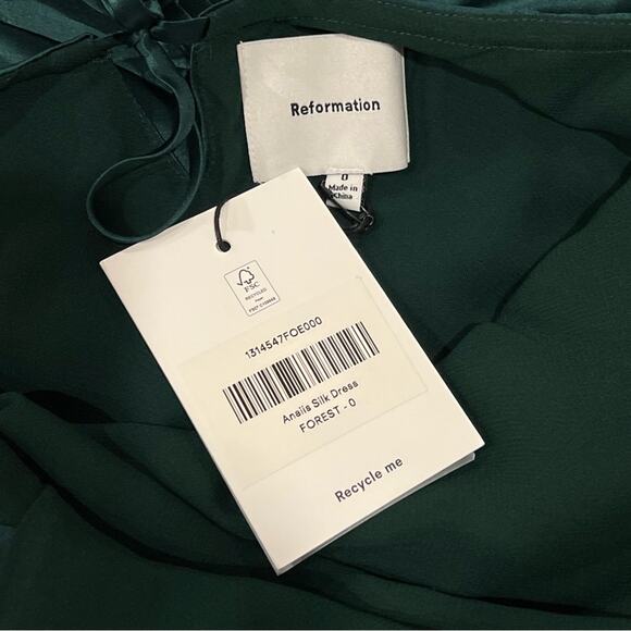 NEW NWT Reformation Anaiis Silk Dress - Picture 5 of 8